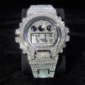 Miniatyrbild 2 av 6: Hip Hop MISSFOX Helt Iced Out Herrklockor Digitalt rostfritt stål Mode Lyx Diamond Quartz Armbandsur AAA Classic Watch V304-GG