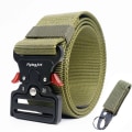 Miniatyrbild 1 av 6: Taktiskt nylon för män Army Militärbälte Byxor Metallspänne Canvas Midjeband Man Polis Utomhusträning Midjebälte brett belt with 1 hook(.2361) 125cm(.2361)