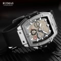 Miniatyrbild 5 av 6: MEGIR & RUIMAS Klockor för män Mode Militär Sport Tonneau Chronograph Quartz Armbandsur med datum 24-timmars 3atm Vattentät Rose gold