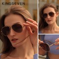Miniatyrbild 2 av 5: KINGSEVEN 2022 New Trend Quality Titanium Alloy Solglasögon herr Polariserade solglasögon Dam Pilot Mirror Glasögon Oculos de sol Gold Gradient Brown Orignal