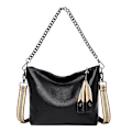 Miniatyrbild 1 av 5: Nya designerkedjor Handväskor Damväska Mode Mjukt PU-läder Kvinnor Axelväskor Stor Lyx Kvinnlig Crossbody tygväska Black