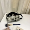 Miniatyrbild 6 av 6: Layrussi Ny Houndstooth kosmetisk väska Klassisk dragkedja Kvinnlig Liten förvaringsväska Casual Bärbar Mini Sminkväska Canvas Handväska Bird grid