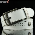 Miniatyrbild 3 av 6: Hollow Rivet Punk Style Bälte Herr Casual Bälte Bred PU Läder Bälte Spännen För män Mode Manlig Jeansbälte av hög kvalitet White