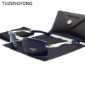 Miniatyrbild 3 av 6: TUZENGYONG Män Polariserade Solglasögon Nya Aluminium Magnesium Solglasögon Körglasögon För Kvinnor Oculos masculino Man T3391 3391C05-5Brown case TUZENGYONG