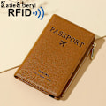 Miniatyrbild 2 av 6: Band PU Läder Cover RFID-blockering för kort Resepasshållare Plånbok Organizer Herr Kvinnor Case Gray