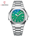 Miniatyrbild 1 av 6: CHENXI 8222 Case i rostfritt stål Modekalender Kvarts Vattentät Lysande Man Klockor Reloj Hombre Green