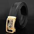 Miniatyrbild 1 av 6: Lyxmärke tiger automatiskt spänne man vitt bälte äkta läder modedesigner Casual Hög kvalitet ceinture homme Black gold 115CM