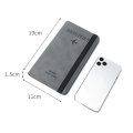 Miniatyrbild 5 av 6: Elastiskt band läder cover RFID-blockering för kort Resepasshållare Kvinnor Män ID-dokument Case Gray
