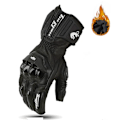 Miniatyrbild 1 av 6: Äkta Läder Motorcykelhandskar Andningsbara Hel Finger Guantes Luvas Utomhussport Skydd Slitstark Racing Ridning Black M