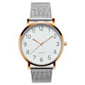Miniatyrbild 5 av 6: Mode Watch Quartz Steel Mesh Band Enkelt arabiskt nummer Studentklockor Damklocka Reloj Mujer Silver