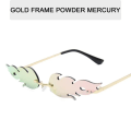 Miniatyrbild 6 av 6: Summer Flame Solglasögon Kvinnor Rimless Wave Glasögon Löpsolglasögon Lyx Trendiga Solglasögon Skärmar Kvinna Q