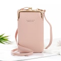Miniatyrbild 1 av 6: Crossbody-väska i läder för kvinnor Mode liten mini-matt läder Axelremsväska Clutch Telefonväska för damer Handväska Light Pink