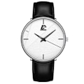 Miniatyrbild 1 av 6: Märke Herrklockor Herr Enkelt Ultratunt mesh i rostfritt stål Bälte Quartz Clock Man Business Läder Armbandsur reloj hombre Leather Black White