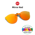 Miniatyrbild 1 av 6: VIVIBEE fyrkantsspegel för män Flip-up Clip on Polarized Night Vision Körglasögon UV400 Dam Solglasögon Fiske Närsynt 4 Mirror Red Without Plastic Case