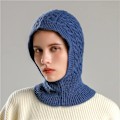 Miniatyrbild 5 av 6: Vinterstickad mössa för kvinnor, dambalaclava, varm ringhalsduk i garn, beanie, utomhus snood, krage, halsduk, ny WB39-11
