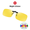 Miniatyrbild 1 av 6: VIVIBEE Mens Fishing Clip On Solglasögon för Myopia Glasögon Polarized UV400 Kvinnor Square Night Vision Driving Solglasögon 2 Night Vision with case