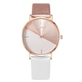 Miniatyrbild 1 av 6: Klockor Dam 2022 Nytt Mode Dam Söt Klänning Watch Colorblock Urtavla Analog Quartz Läder Armband Armbandsur montre femme White