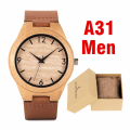 Miniatyrbild 1 av 6: BOBO BIRD Träklockor Herr & Kvinnor Läder Nylon Silikonrem Casual Quartz Watch Presentask Förpackning Surport Drop A31