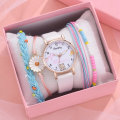 Miniatyrbild 3 av 6: Nytt 5 st Damklocka Watch Set Läder Söt Björn Flickor Armbandsur Mode Dam Quartz Klocka reloj mujer Studentpresent A black