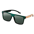 Miniatyrbild 1 av 6: HU WOOD Nya högkvalitativa fyrkantiga solglasögon för män Polariserad UV400 Mode solglasögon Spegel Sportsolglasögon Köra oculos Green Polarized