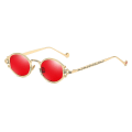 Miniatyrbild 1 av 6: nya cateye street shoot man solglasögon dam retro steampunk glasögon gotisk oval Metallbåge snidade solglasögon Gafas sol mujer C5 Gold-Red