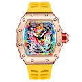 Miniatyrbild 1 av 6: Modern design watch Sport lysande vattentät militärautomatisk watch för man pojkar Silikonrem Tonneau-urtavla QT336-6