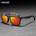 Miniatyrbild 2 av 6: KDEAM Polarized Designer Square Solglasögon Herr eller Dam Elastisk målarram Spegel Solglasögon 17 färger tillgängliga C17 Matte Black