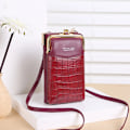 Miniatyrbild 1 av 6: NYTT Mode Stenmönster Crossbody-väska Dam PU-läder Lyx Samll Telefonficka Damväska Axelväskor Handväskor A-Wine Red