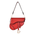 Miniatyrbild 1 av 6: Ny designer sadelväska i PU-läder Kvinna Lyxmode Kvinnlig axel Bred rem Messenger Cross Body Handväska Handväska väska a main red-22x19x5.5CM