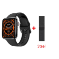 Miniatyrbild 1 av 6: Watch 9 Smart Watch Series 8 Always on Display Blodsocker NFC Smartwatch Herr Dam BT Call Kroppstemperatur För Apple Black metal