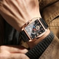 Miniatyrbild 6 av 6: Ny Sport Watch Topp Märke Lyx Rose Guld Watch i rostfritt stål Herr Mode Vattentät Armbandsur Relogio Masculino Leather Silver White