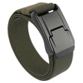 Miniatyrbild 1 av 6: 2022 nytt stretchbälte för män och kvinnor hård legering snabbspänne Stark äkta nylon unisex elastiska bältesoveraller Arbetsbälte Armygreen 125cm