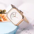 Miniatyrbild 3 av 6: Mode Damklockor 2023 WWOOR Vit Läder Minimalistisk Rektangel Dam Quartz Klänning Armbandsur Relogio Feminino Montre Femme rose red box