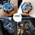 Miniatyrbild 5 av 6: SMAEL Dual Time Army Watch för män Lysande Vattentät Quart Digital Armbandsur Väckarklocka LED Bakgrundsbelysning Kalender 1805 Red-Box
