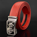 Miniatyrbild 1 av 6: Lyxmärke tiger automatiskt spänne man vitt bälte äkta läder modedesigner Casual Hög kvalitet ceinture homme Red silver 1(.215) 110cm(.215)
