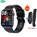 Miniatyrbild 2 av 6: Ny E500 Blodsocker Smart Watch EKG-övervakning Blodtryck Kroppstemperatur Smartwatch Herr IP68 Vattentäta klockor Red Silicon