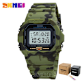 Miniatyrbild 1 av 6: SKMEI Multifunktionell Digital Watch Herr 2 Time Count Down Herrarmbandsur Mode Retro Manklockor reloj hombre 1628 Green camo with box