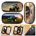 Miniatyrbild 2 av 6: Farm Tractor Print Kosmetisk case Pennväska Pojkar Flickor Stationär väska Barn Case Barn Pennlåda Skolmaterial Väskor dqbbftractor01cw