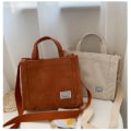 Miniatyrbild 3 av 6: Höst manchester Casual Damväska Axelväska Retro Art Canvas Crossbody-väska för kvinnor Handväskor med dragkedja i bomull Lyxdesigner White 26x10x23cm