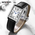 Miniatyrbild 4 av 6: SANDA Ny design romersk skala för kvinnor kvarts Läderrem Modetrend enkel personlighet kreativ watch 30m vattentätt läder minimum size  box2