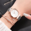 Miniatyrbild 5 av 6: Kvinnor Set Quartz Klockor För Kvinnor Rose Gold Magnetic Watch Dam Rosa Urtavla Watch Kvinna Kvinna Relogio Feminino black set