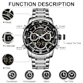 Miniatyrbild 5 av 6: NAVIFORCE Mode Herrklockor Lyxiga Original Kvarts Digital Analog Watch för män Vattentät klocka i rostfritt stål RGBE