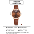 Miniatyrbild 3 av 6: 2023 Mode Dam Klockor Stars Moons Dam Enkel Quartz Watch Rose Gold Kvinnlig Casual Läder Armbandsur Reloj Mujer White