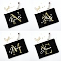 Miniatyrbild 3 av 6: Personliga initialer Sminkväska Brudtärna Maid of Honor Semester Canvas Monogram Kosmetisk påse Bröllop möhippa Present C