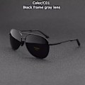Miniatyrbild 1 av 6: TUZENGYONG 2023 Brand Alloy Herrsolglasögon Polarized UV400 Lens Solglasögon För Herr Pilotglasögon Oculos de sol Hög kvalitet T8013 C01 no box