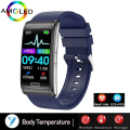 Miniatyrbild 1 av 6: Ny E600 Blodsocker Puls Blodtrycksmätare Hälso-EKG+PPG Smart Watch IP68 Vattentät Sport Smartwatch Blue