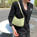Miniatyrbild 4 av 6: Nya handväskor för dammode Retro enfärgad PU-läder Axelväska Underarmsväska Casual Dam Hobos Handväskor Designerväska Khaki 20x17x6cm