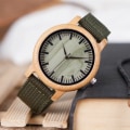 Miniatyrbild 4 av 6: BOBO BIRD Träklockor Herr & Kvinnor Läder Nylon Silikonrem Casual Quartz Watch Presentask Förpackning Surport Drop A18