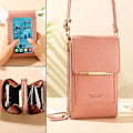 Miniatyrbild 2 av 6: 3 stilar kvinnor väskor mjuka läder plånböcker Pekskärm mobiltelefon handväska Crossbody axelrem handväska för dam Gray Touch Screen