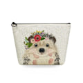 Miniatyrbild 1 av 3: 2022 tecknad igelkottsblomma printed kosmetisk väska för kvinnor Harajuku Casual Makeup-väskor Bärbar rese-toalettväska Case sn5695 Hedgehog Bag
